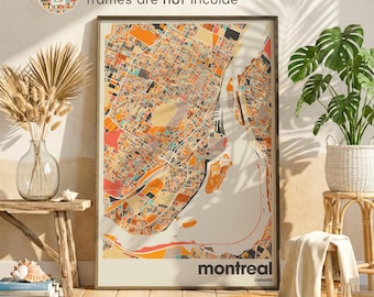 Montreal Canada Map Print – Minimalist City Poster Wall Art for Home & Office Decor