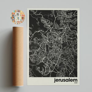Jerusalem Map Print: Minimalist City Art Poster