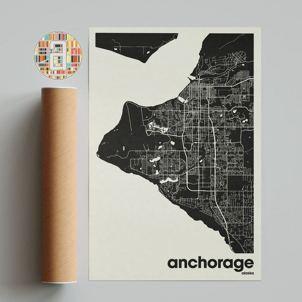 Anchorage Map, Anchorage Print, Minimalist Map, Alaska Print, Minimalist Decor, Printable Wall Art, Living Room, Home Decor, Gallery Wall