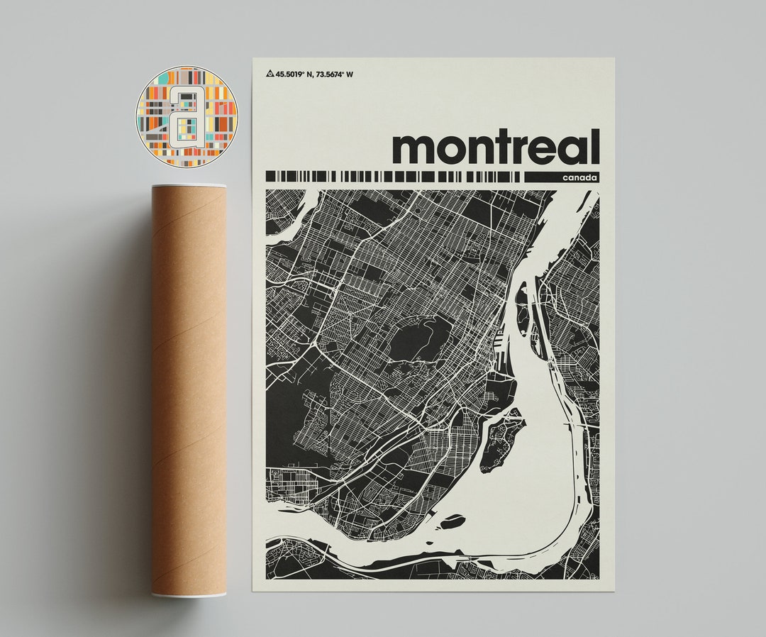 Montreal Map, Montreal Map Print, Minimalist Map, Canada Print ...