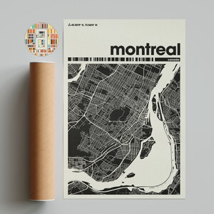 Carte de Montréal, impression de carte de Montréal, carte minimaliste, impression du Canada, décoration minimaliste, art mural imprimable, salon, décoration d'intérieur, mur de la galerie
