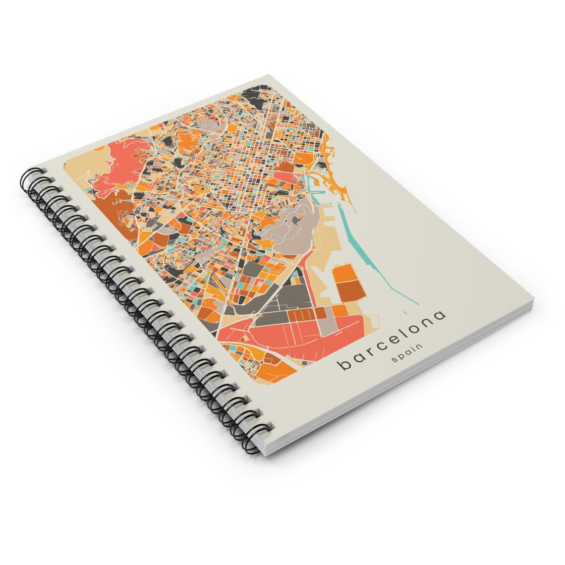Barcelona Spain Travel Journal – City Map Souvenir Notebook for Home or ...