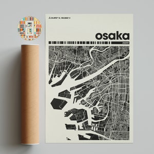 Osaka Japan map, Osaka map Print, Osaka city map, Osaka print, Osaka poster, Osaka art, Osaka map, Osaka Minimalist  Map, Osaka Print