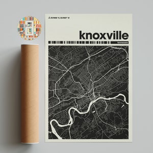Knoxville Tennessee City Map: Minimalist Art Print