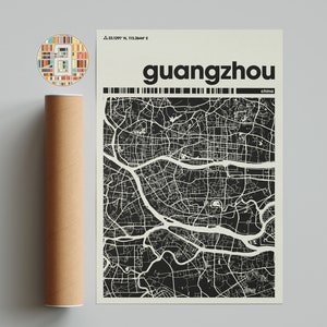 Guanthaun,Guangout Map Print, minimalistische Karte, China Print, Minimalistisches Dekor, druckbare Wandkunst, Wohnzimmer, Home Decor, Galeriewand
