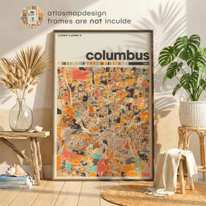 Columbus Ohio Map Print – Minimalist City Poster Wall Art for Bedroom or Office