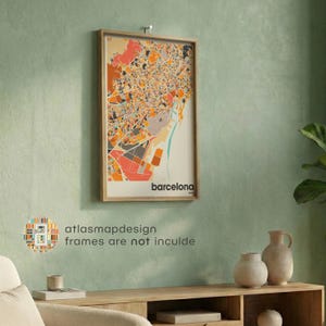 Mapa Barcelony w Hiszpanii, kolorowy minimalistyczny plakat artystyczny, dekoracja ścienna mapy Barcelony, prezent podróżny, dekoracja biura domowego zdjęcie 18