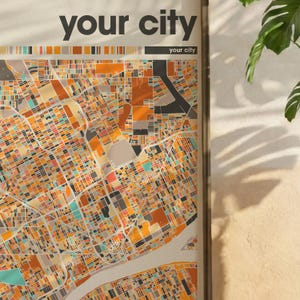 Custom Colorful City Map Print Set of 3 Personalized Travel Wall Poster Home Office image 11