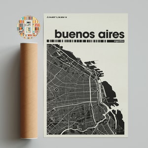 Buenos Aires Karte, Buenos Aires Karte Druck, minimalistische Karte, Argentinien Druck, minimalistisches Dekor, druckbare Wandkunst, Wohnzimmer, Wohndekor