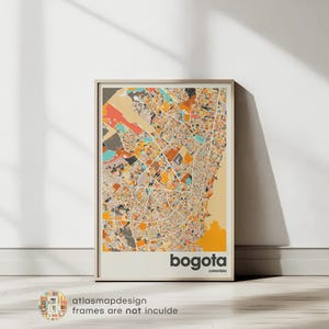 Bogota Map Print, Colorful Map, Minimalist Bogota Print, Map Of Bogota, City Map Art, Bogota Colombia Map Art, Travel Gift Poster