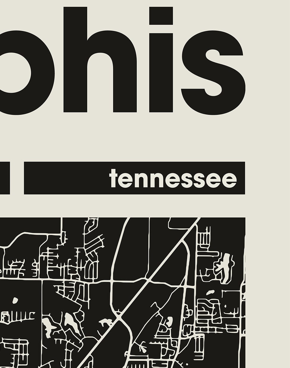 Memphis City Map, Tennessee City Map, Minimalist City Map, Modern City ...