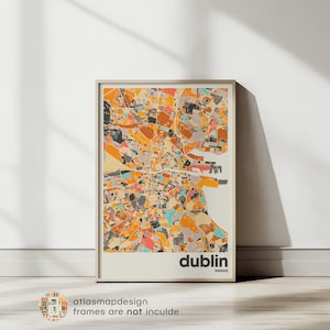 Dublin Ireland City Map Print – Modern Minimalist Poster Wall Art for Home Office Decor