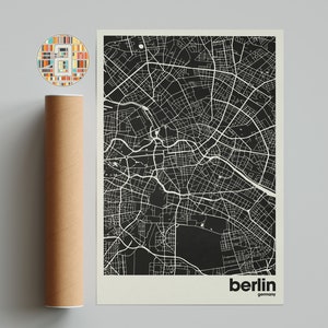 Berlin bunte Karte, Berlin Karte, Berlin Minimalistische Landkarte, Berlin Print, Berlin Poster, Berlin Kunst, Landkarte Berlin, Deutschland Stadtplan