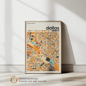 Dallas Texas Map Print, Minimalist City Map of Dallas Texas, Modern Wall Art, Digital Download, Home Decor, Living Room, Gallery Wall