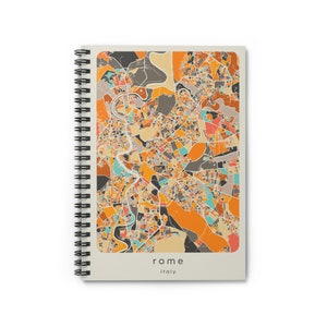 Rome Italy Map Spiral Notebook: Personalized Travel Journal