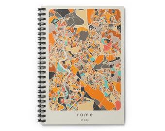 Rome Italy Map Spiral Notebook – Personalized Travel Journal Gift