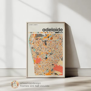 Adelaide Colorful Map, City of Adelaide Map, Adelaide Minimalist  Map, Adelaide Print, Adelaide Poster, Adelaide Art, Australia City Map