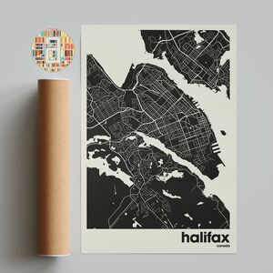 Halifax, Mapa da cidade, Mapa da cidade do Canadá, Mapa da cidade minimalista, Mapa da cidade moderno, Pôster personalizado da cidade, Impressão de arte de parede, Decoração para casa, Decoração para escritório