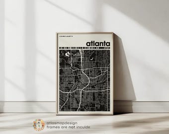 Atlanta Georgia Map Print – Minimalist Colorful City Poster Wall Art for Living Room Gallery