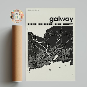 Galway, Stadt Karte, Irland Karte, Minimalistischer Stadtplan, Moderne Stadt Karte, Individuelle Stadt Poster, Wand Dekoration, Büro Dekor