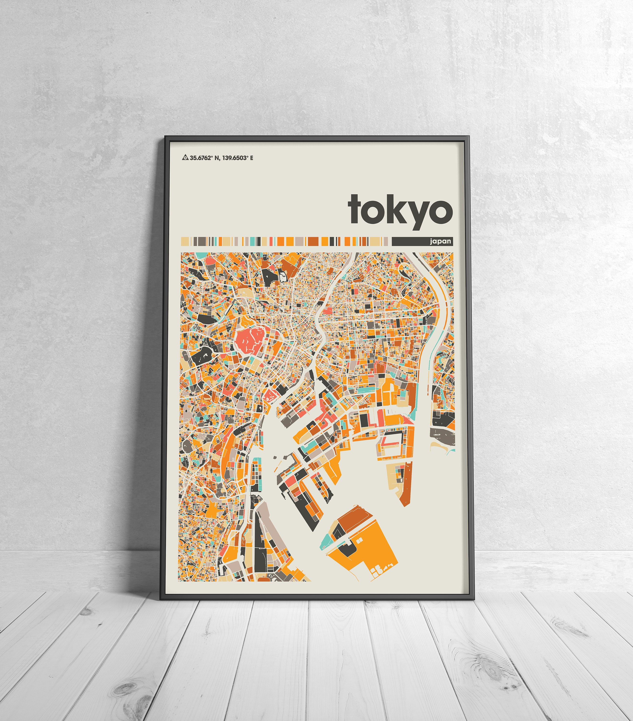 Tokyo Colorful Map City of Tokyo - Il Fullxfull.4776337404 6qn4 