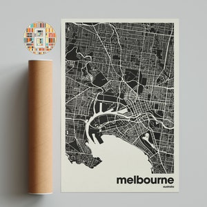 Melbourne Map Print, Colorful Map, Minimalist Melbourne Print, Australia City Map, Office Decor, Beige Wall Decor, Art Prints, Printable Art