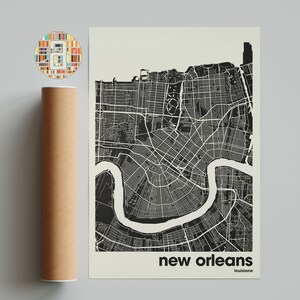 New Orleans Karte, New Orleans Karte Druck, Minimalistische Karte, Louisiana Druck, Minimalistisches Dekor, druckbare Wandkunst, Wohnzimmer, Wohnkultur,