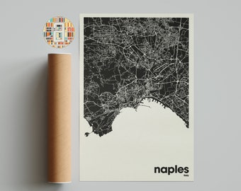 Naples Map, Naples Map Print, Minimalist Map, Italy Print, Minimalist Decor, Printable Wall Art, Living Room, Home Decor, Gallery Wall