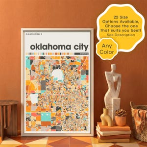 Custom Oklahoma City Map Printable – OKC Wall Art – Modern Western Home Decor