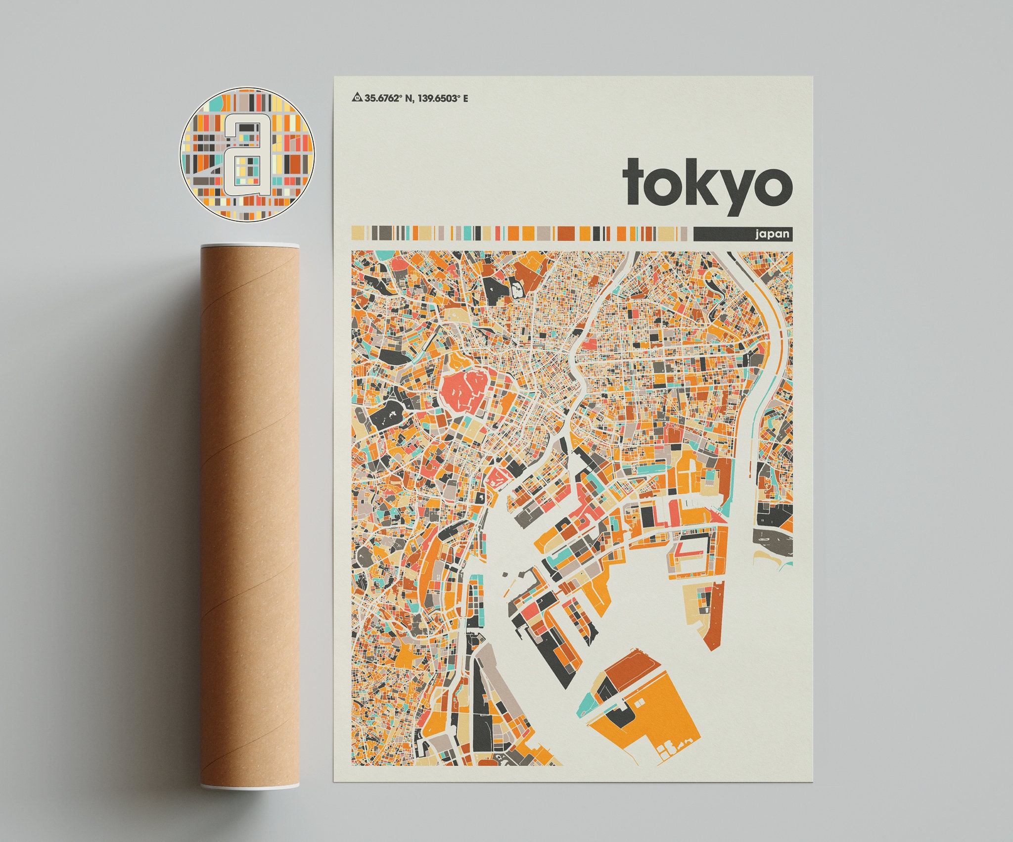 Tokyo Colorful Map City of Tokyo - Il Fullxfull.4776336876 Zlvw 