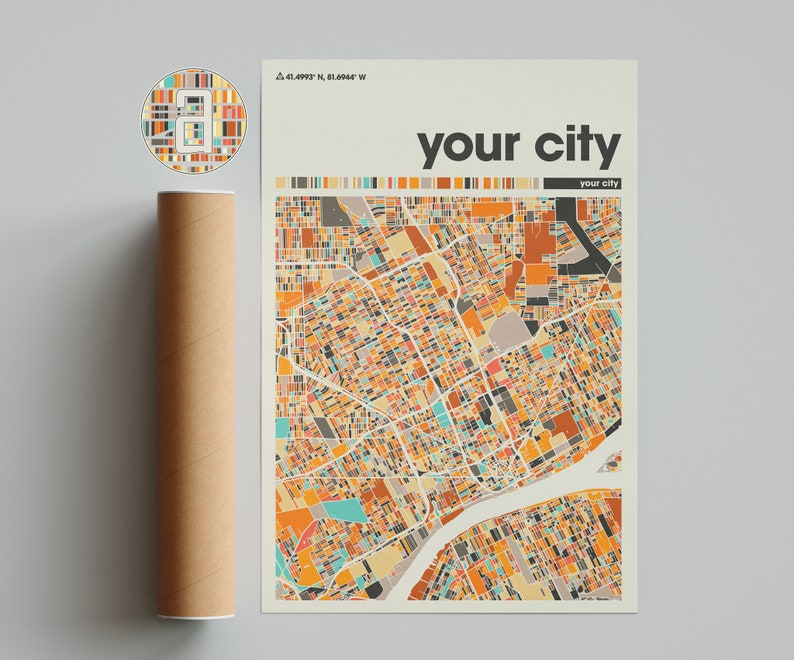 Personalized Map Print, Custom Minimalist Map, City Map Print, Wall