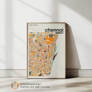 Impressão do mapa de Chennai - Arte minimalista do mapa da cidade de Chennai, Índia, pôster de decoração de parede, arte de parede moderna para escritório em casa