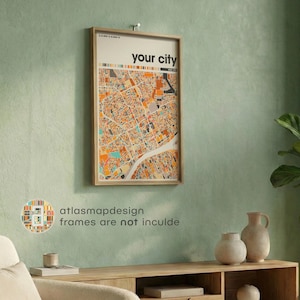 Custom Colorful City Map Print Set of 3 Personalized Travel Wall Poster Home Office image 18