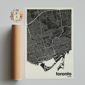 Plan de la ville de Toronto, plan de la ville du Canada, plan de la ville minimaliste, plan de la ville moderne, affiche personnalisée de la ville, impression d'art mural, décoration d'intérieur, décoration de bureau