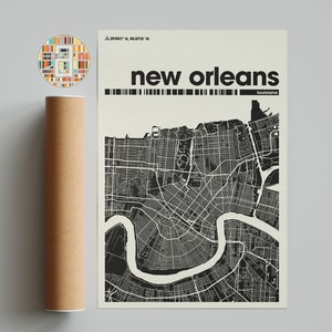 New Orleans Stadt Karte, Louisiana Stadt Karte, Minimalistischer Stadtplan, Moderne Stadt Karte, Individuelle Stadt Poster, Wand Kunst, Home Dekor, Büro Dekor