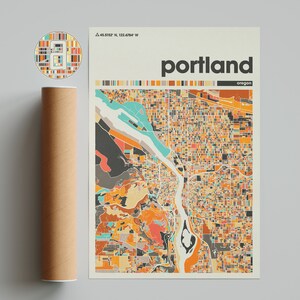 Portland Oregon Map Art Print – City Poster Wall Art for Home or Office