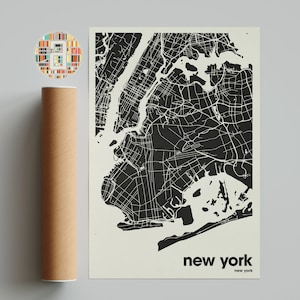 Mapa de Nueva York, Impresión de mapa de Nueva York, Mapa minimalista, Impresión de Nueva York, Decoración minimalista, Arte de pared imprimible, Sala de estar, Decoración del hogar, Galería