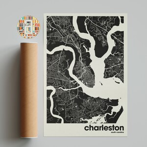 Charleston Karte, Charleston Karte Drucken, minimalistische Karte, South Carolina Druck, minimalistisches Dekor, druckbare Wandkunst, Wohnzimmer, Wohndekor,