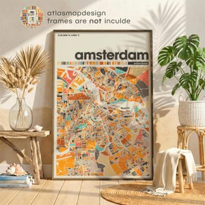 Amsterdam Netherlands Map Print – Minimalist Map Poster Printable Wall Art for Living Room or Home