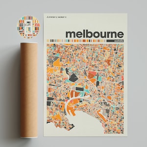 Carte de Melbourne, impression de carte de Melbourne, carte minimaliste, impression d'Australie, décoration minimaliste, art mural imprimable, salon, décoration d'intérieur, galerie