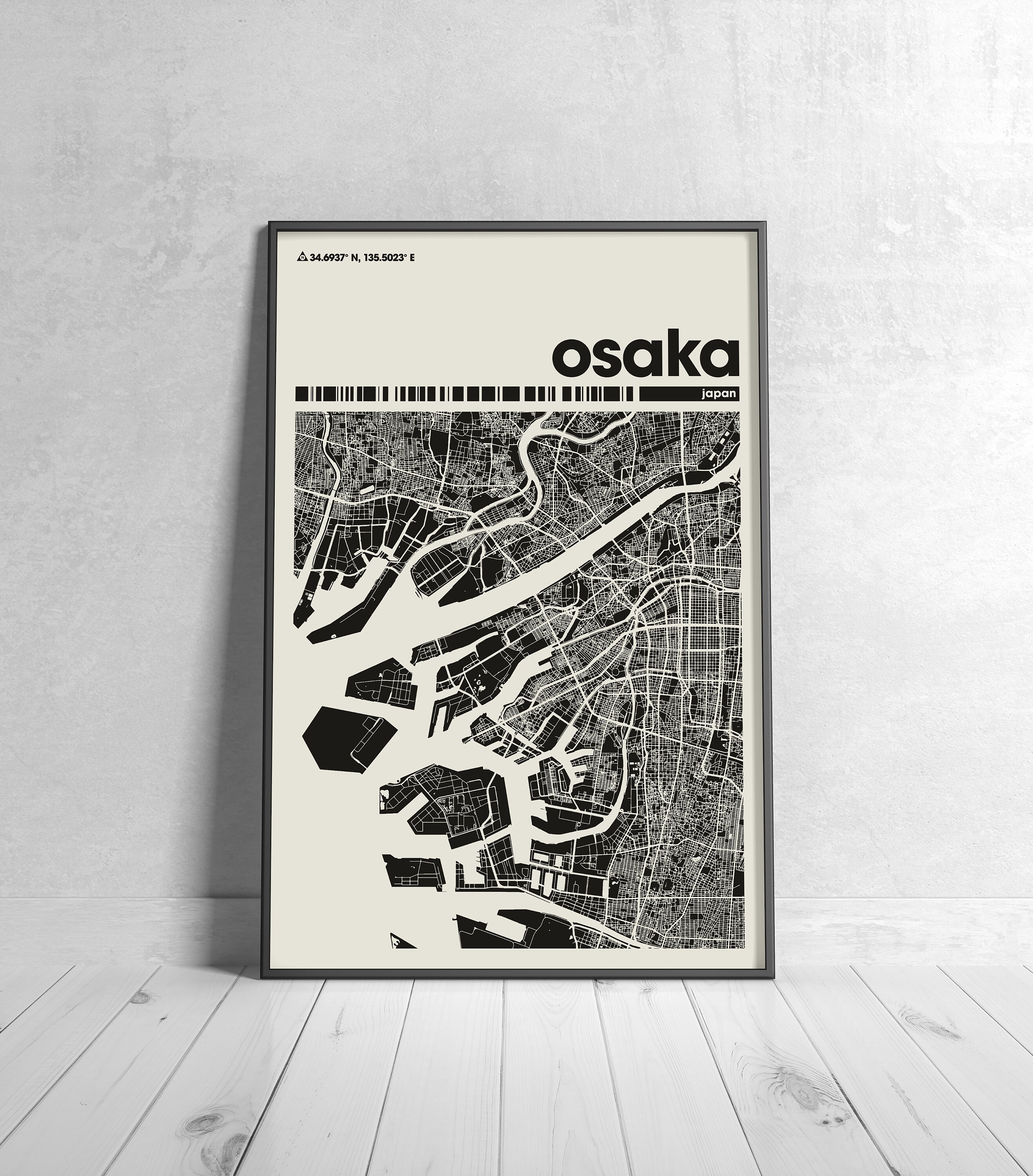 Osaka Japan Map Osaka Map Print Osaka City Map Osaka Print - Etsy