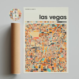 Art mural carte de Las Vegas Nevada, impression ville minimaliste, affiche de Vegas, carte moderne de Las Vegas, décoration d'intérieur
