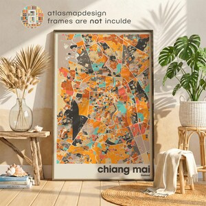 Chiang Mai Thailand City Map Print - Minimalist Wall Art, Home Decor, Living Room Gallery image 7