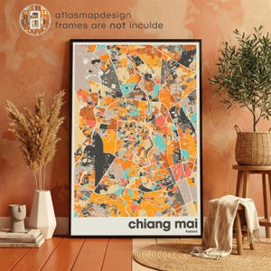 Chiang Mai Thailand City Map Print - Minimalist Wall Art, Home Decor, Living Room Gallery image 10