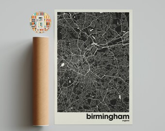 Birmingham Map, Birmingham Map Print, Minimalist Map, England Print, Minimalist Decor, Printable Wall Art, Living Room, Home Decor