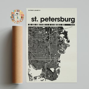 St. Petersburg Florida City Map – Minimalist Poster Wall Art for Home or Office