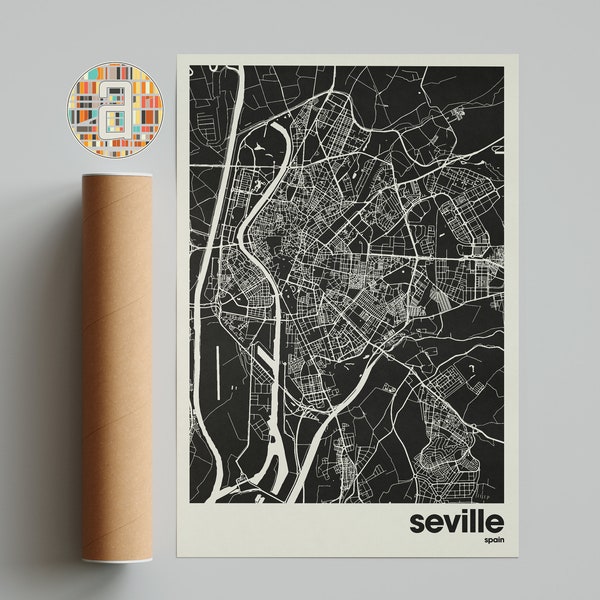 Seville Map, Seville Map Print, Minimalist Map, Spain Print, Minimalist Decor, Printable Wall Art, Living Room, Home Decor, Gallery Wall