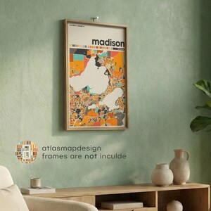 Madison Wisconsin City Map Print – Colorful Minimalist Poster Wall Art for Home or Office image 17