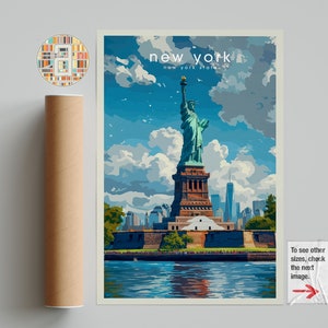 New York reisafdruk Wall Art New York, poster Vrijheidsbeeld, verjaardagscadeau, huwelijkscadeau, custom, gepersonaliseerd cadeau