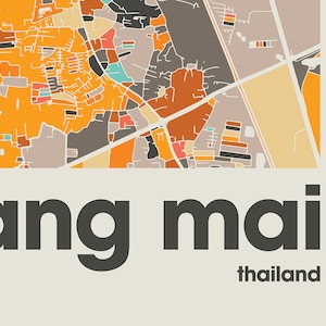 Chiang Mai Thailand City Map Print - Minimalist Wall Art, Home Decor, Living Room Gallery image 12
